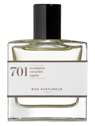 701 eucalyptus, amber, white wood by Bon Parfumeur